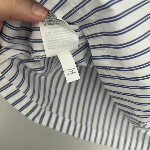 NEW J Crew Blue Stripe One Shoulder Ruffle Shirt Blouse Size 8 - Picture 6 of 6